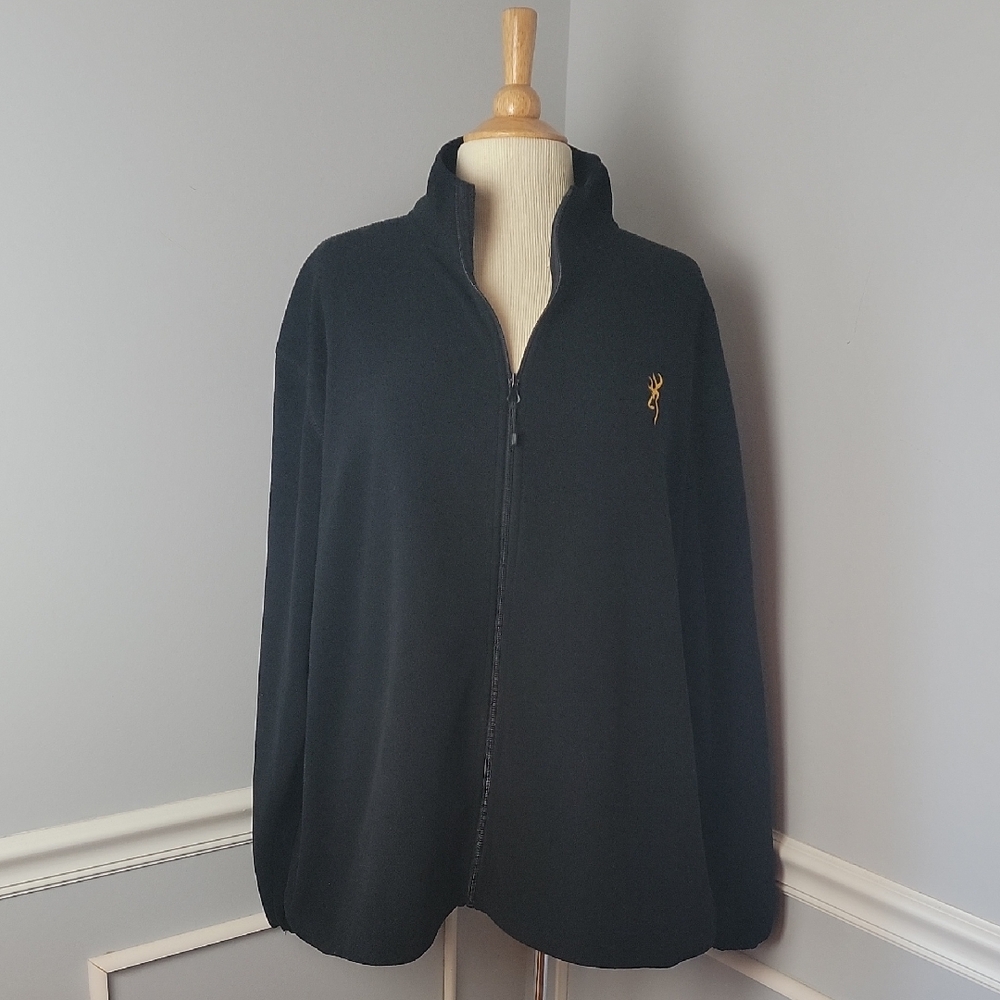 BROWNING‎ Black Full Zip Activewear Long Sleeve Fleece Casual Lightweight Jacket